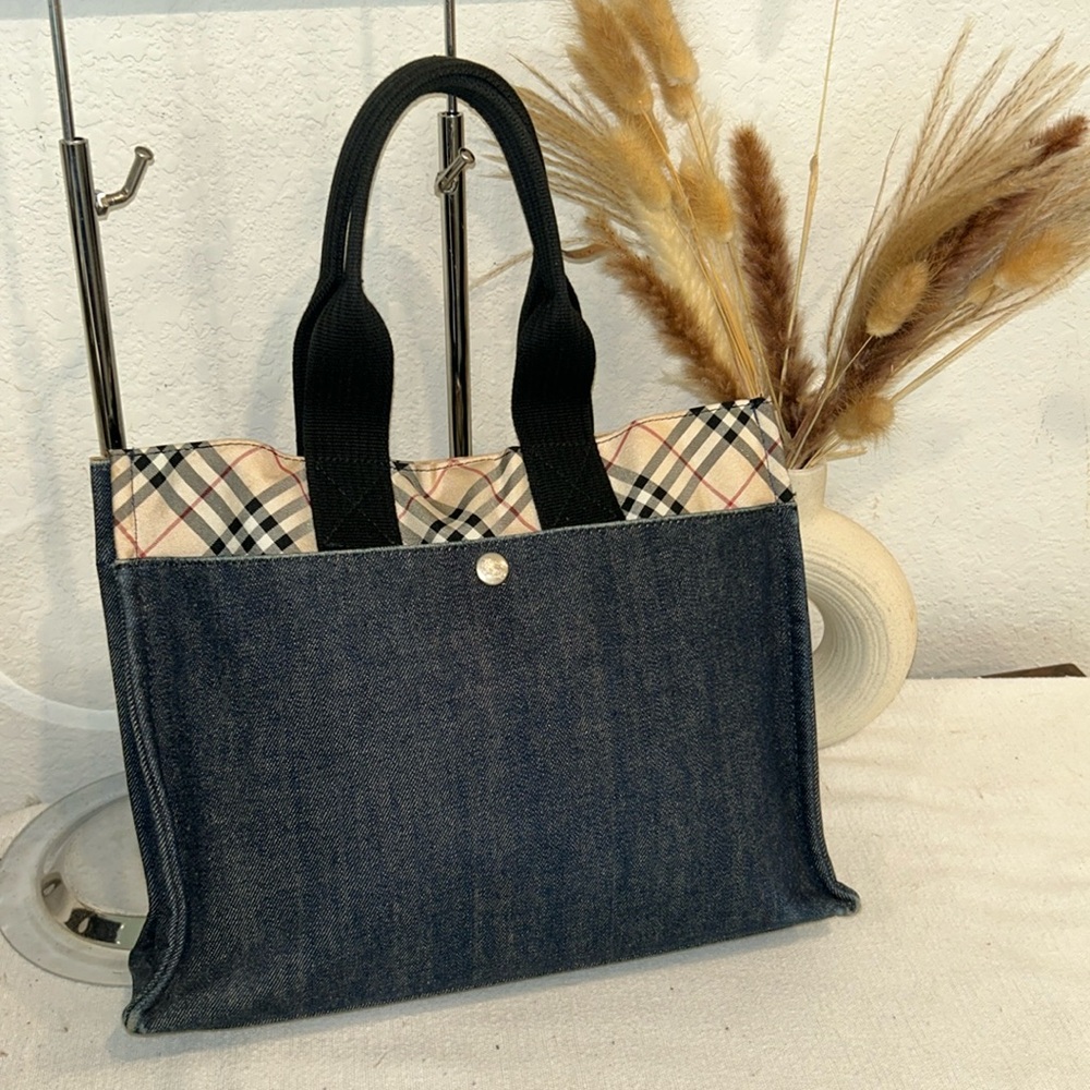 BURBERRY Denim Exterior Tote Bag
